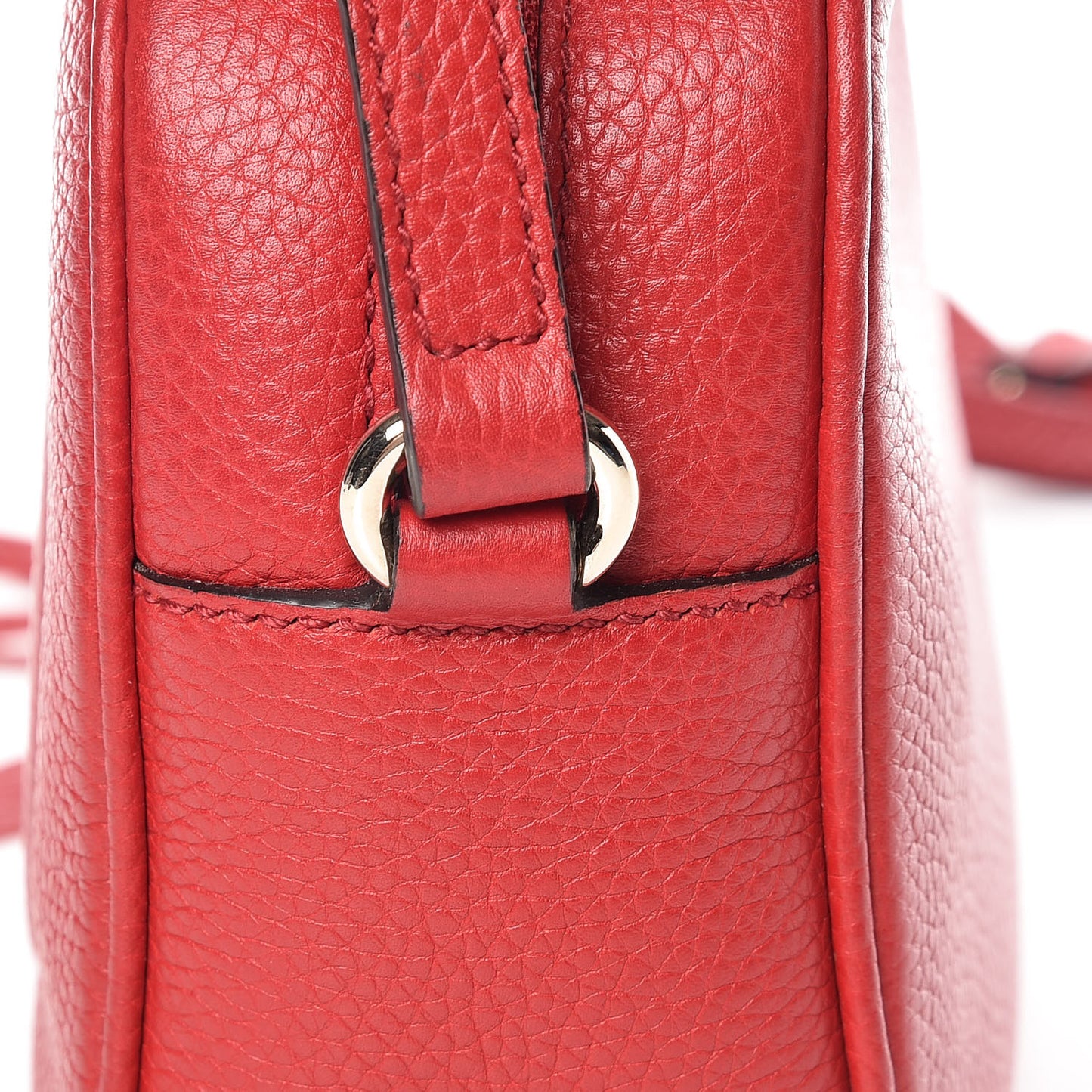 Pebbled Calfskin Small Soho Disco Bag Tabasco Red
