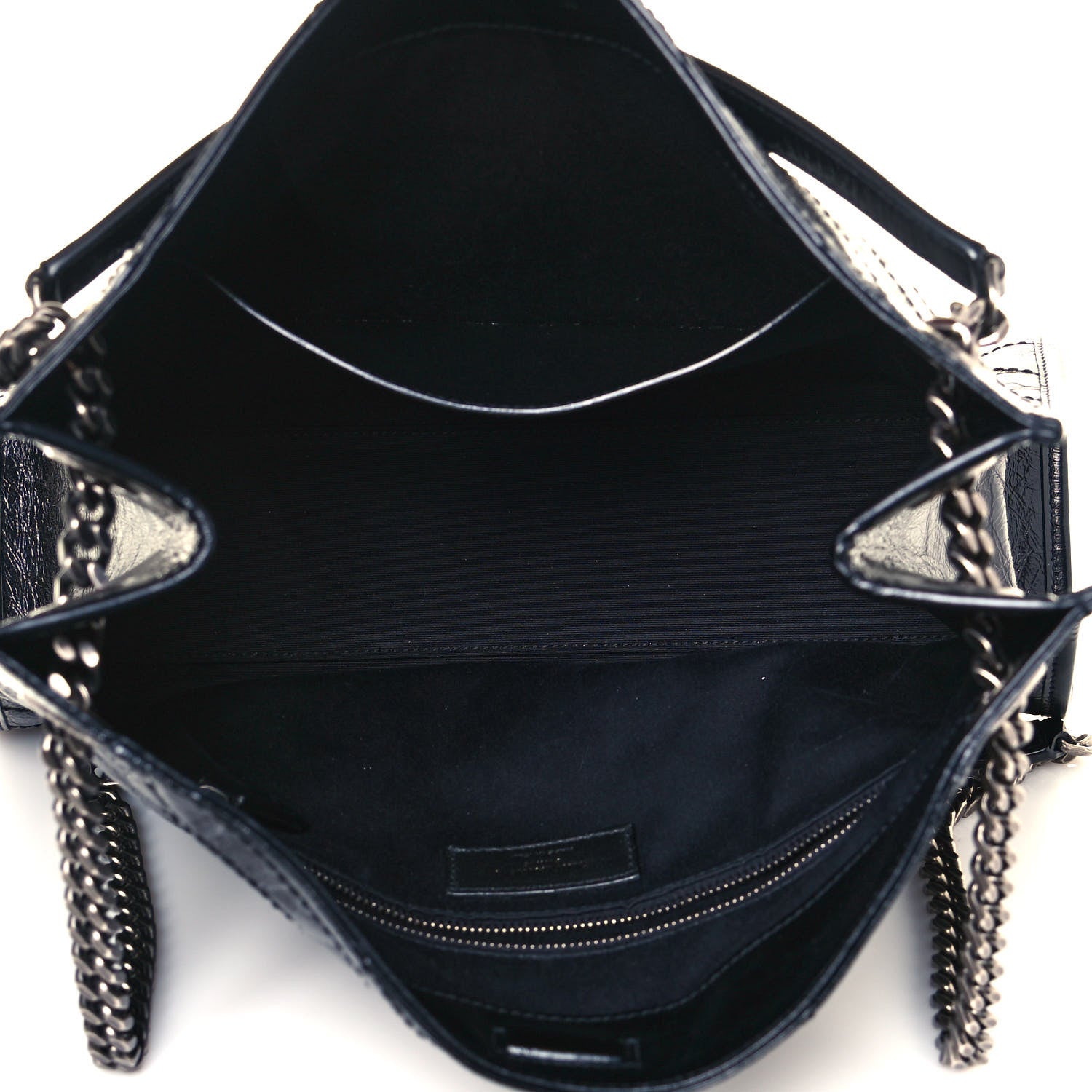 Saint Laurent Crinkled Calfskin Matelasse Monogram Medium Niki Shopper Tote Black 5 of 12