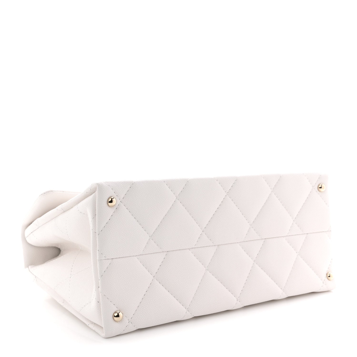 Chanel Caviar Quilted Medium Retro Twist Top Handle Flap White 4 of 11