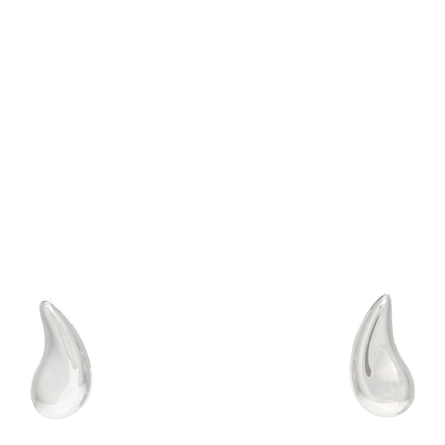 Tiffany Sterling Silver 10mm Elsa Peretti Teardrop Earrings 1 of 3