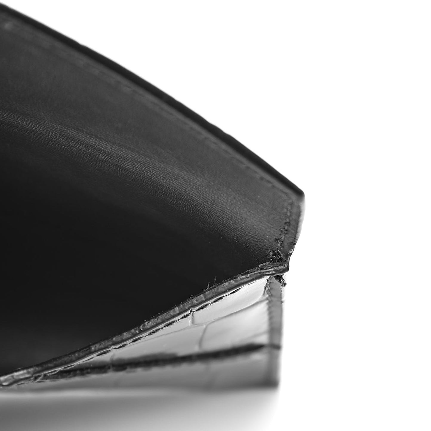Calfskin Crocodile Embossed Skull Envelope Card Holder Grey