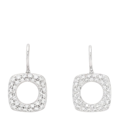 Tiffany 18K White Gold Diamond Cushion Drop Earrings 1 of 4