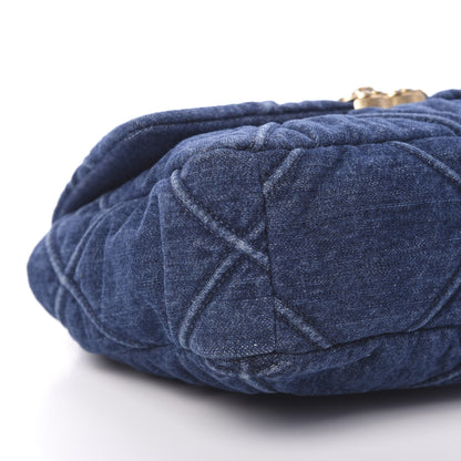 Chanel Denim Quilted Medium 19 Flap Blue 7 of 10