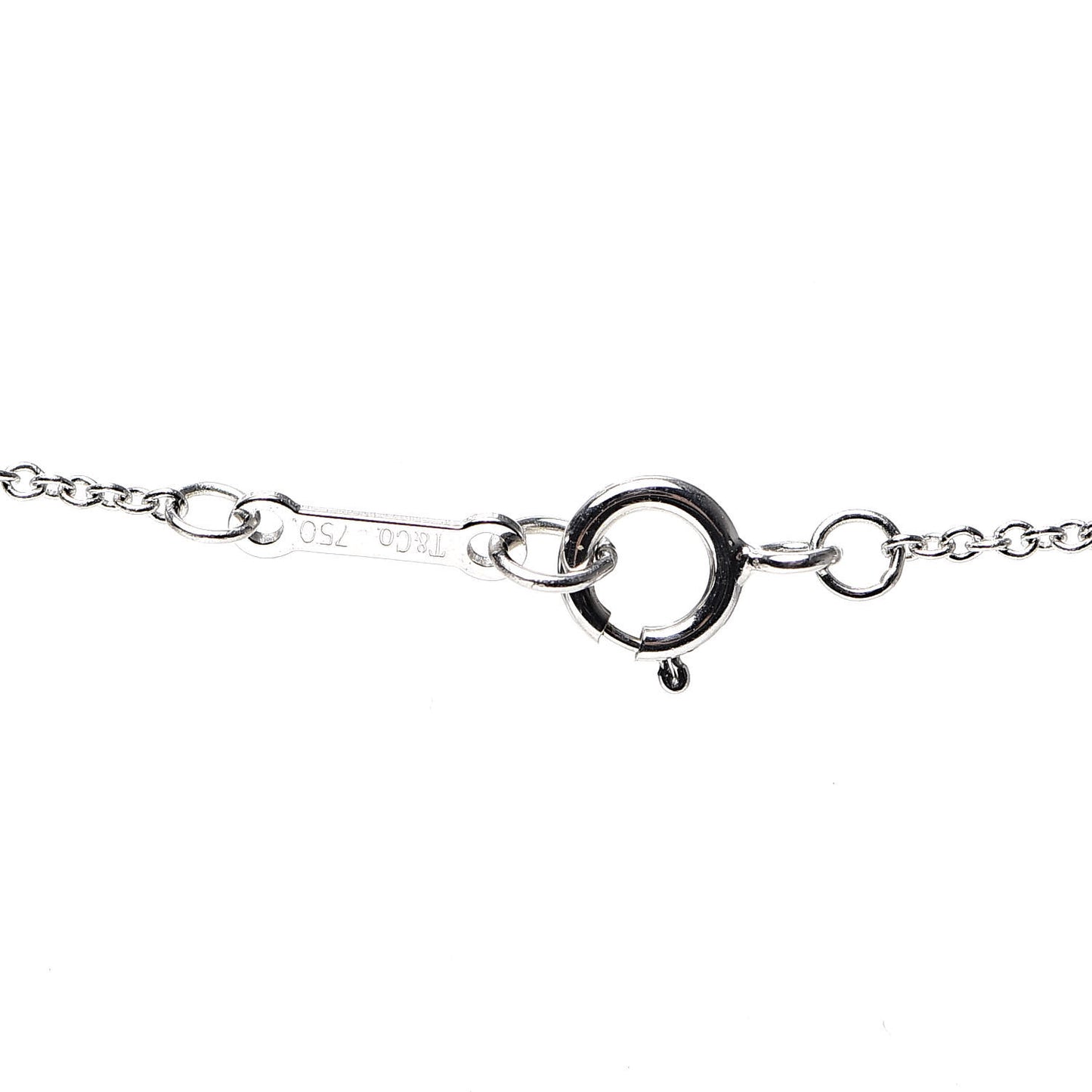 18K White Gold Diamond Small Paloma Picasso Loving Heart Necklace