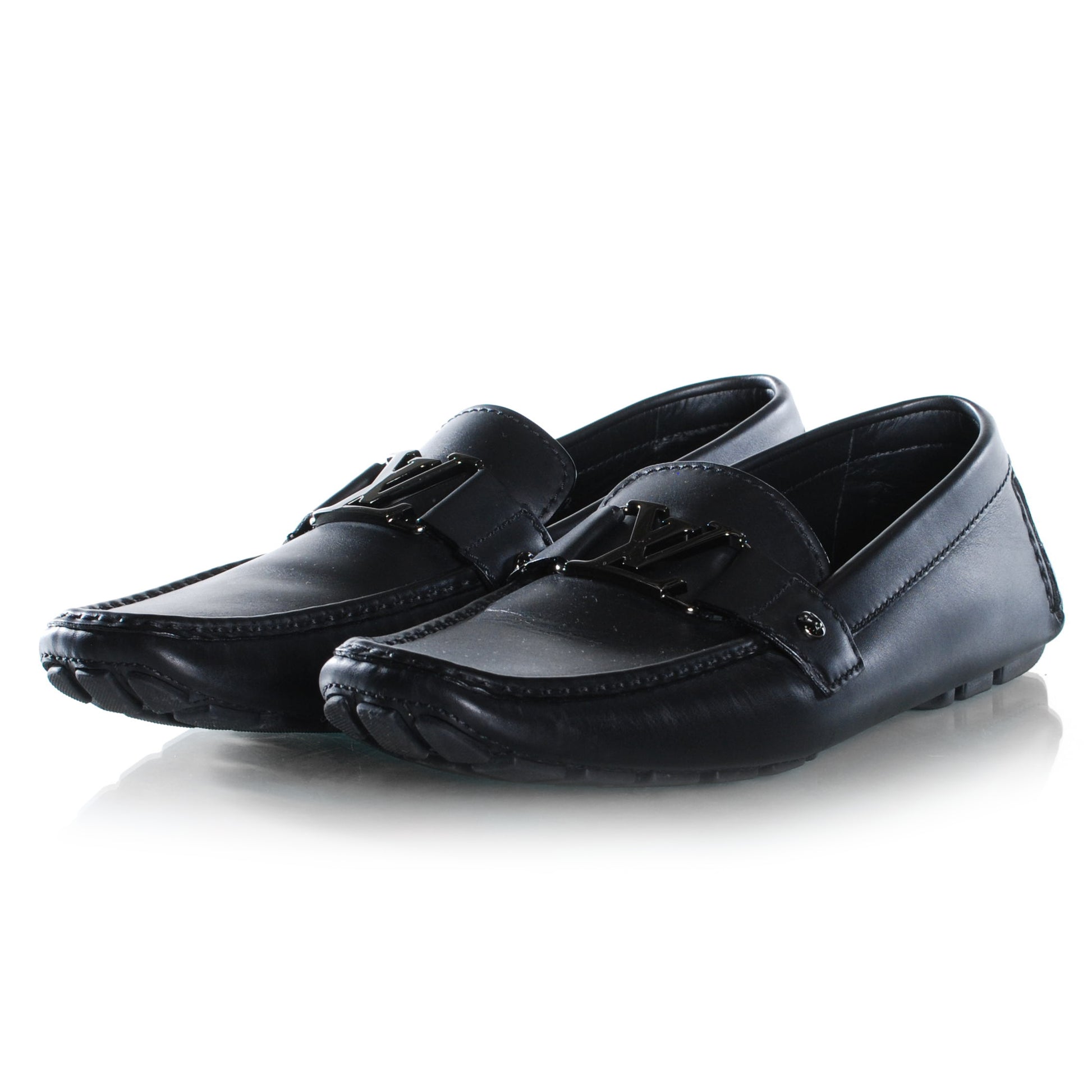 Louis Vuitton Leather Monte Carlo Loafers 10 Black 2 of 9