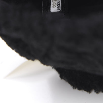 Chanel Shearling Sheepskin Tweed Quilted Single Flap Black 7 of 10
