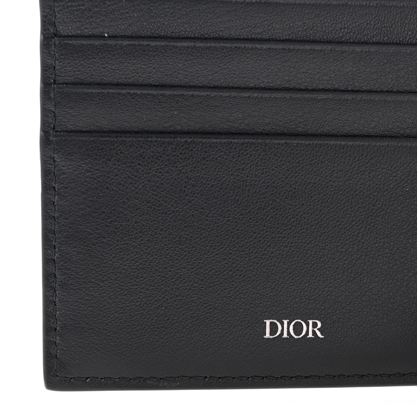 Grained Calfskin Bi-Fold Wallet Black