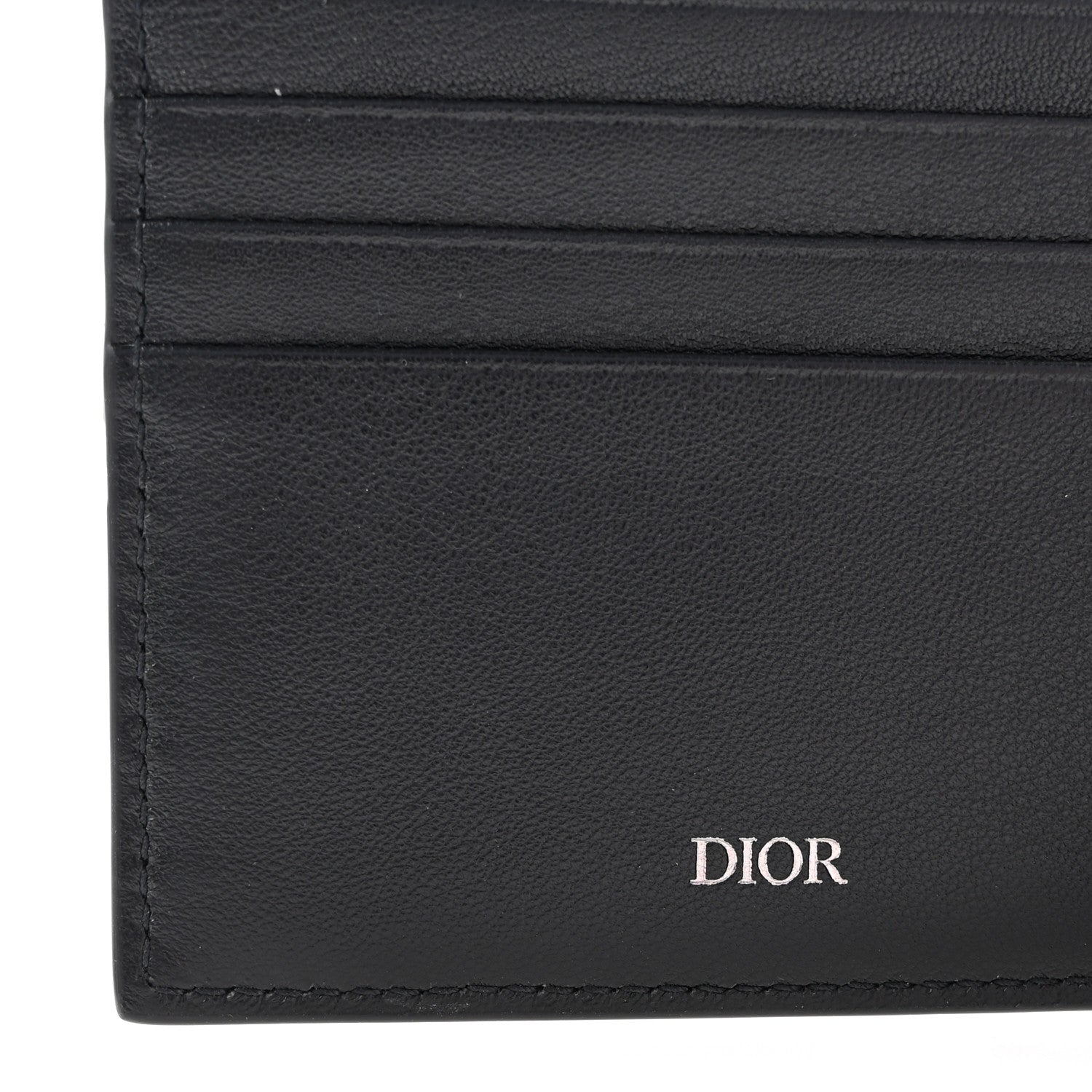 Christian Dior Grained Calfskin Bi-Fold Wallet Black 6 of 6