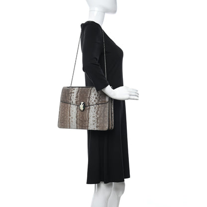 Bulgari Karung Serpenti Forever Medium Shoulder Bag Beige Brown 2 of 10