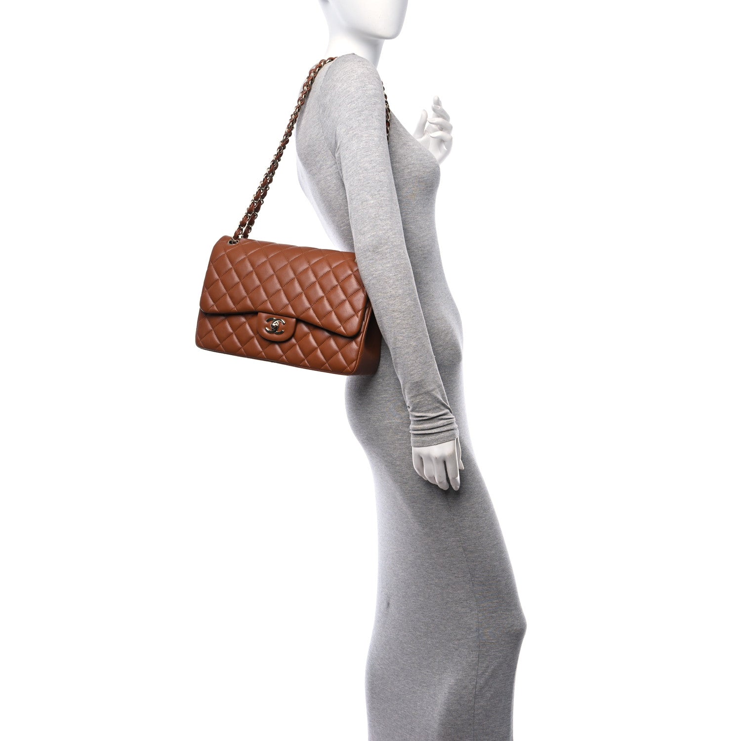 Chanel Lambskin Quilted Jumbo Double Flap Brown 2 of 11