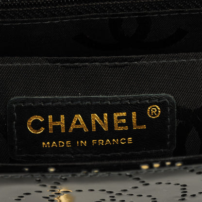 Chanel Patent Perforated Camellia Medium Single Flap Black 7 of 7