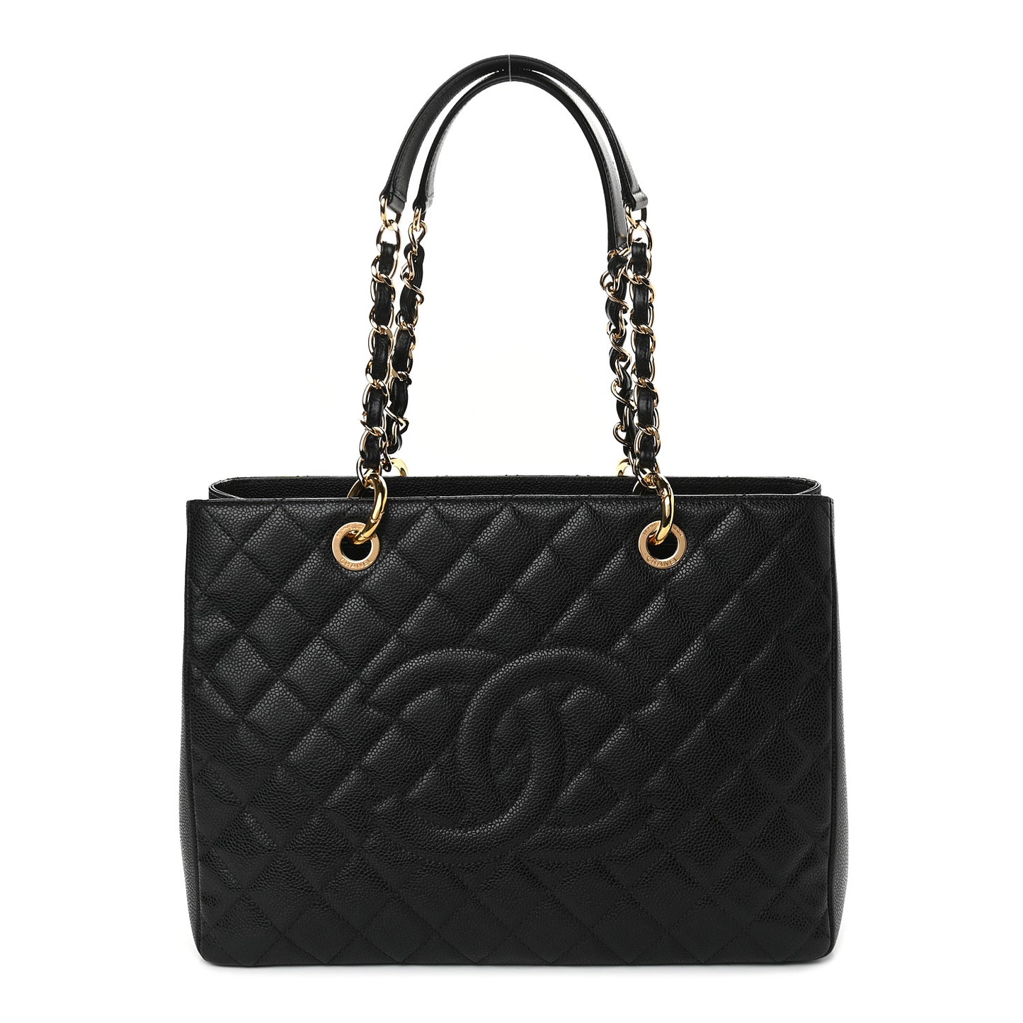 Caviar Quilted Grand Shopping Tote GST Black
