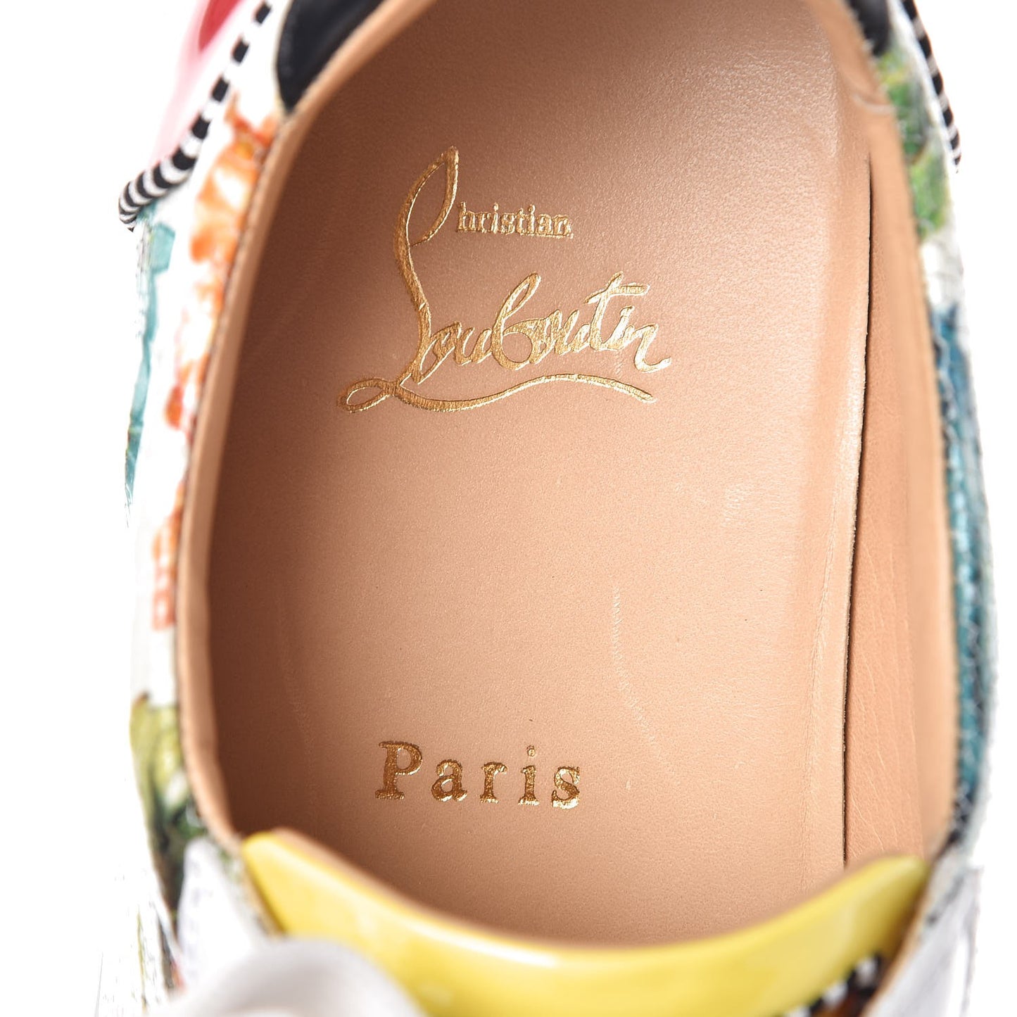 Crackled Calfskin Patent Hawaii Print Seava Sneakers 41.5 Multi