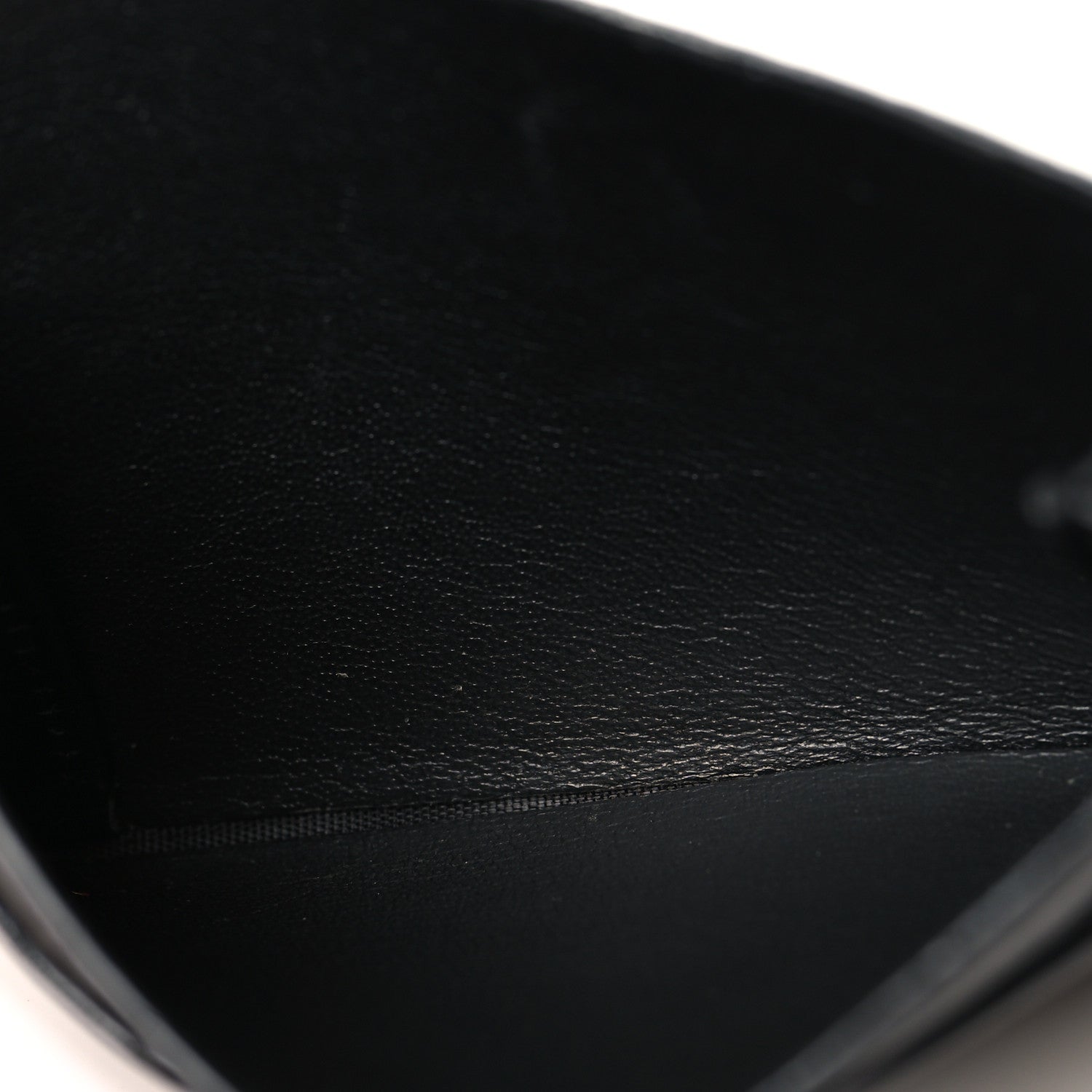 Saint Laurent Calfskin Crocodile Embossed Sac De Jour Card Case Black 5 of 8