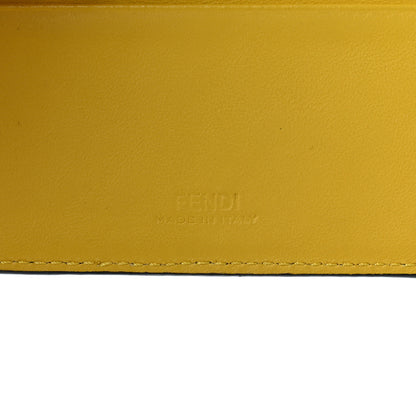 Fendi Vitello Grace Cruise Corner Bug Eye Bi-fold Wallet Black Sunflower 6 of 7