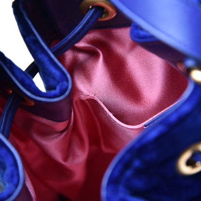 Gucci Velvet Matelasse GG Marmont Bucket Bag Cobalt Blue 16 of 16