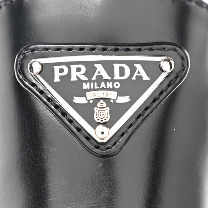 Prada Spazzolato Metal Triangle Logo 50mm Chelsea Boots 38 Black 11 of 12