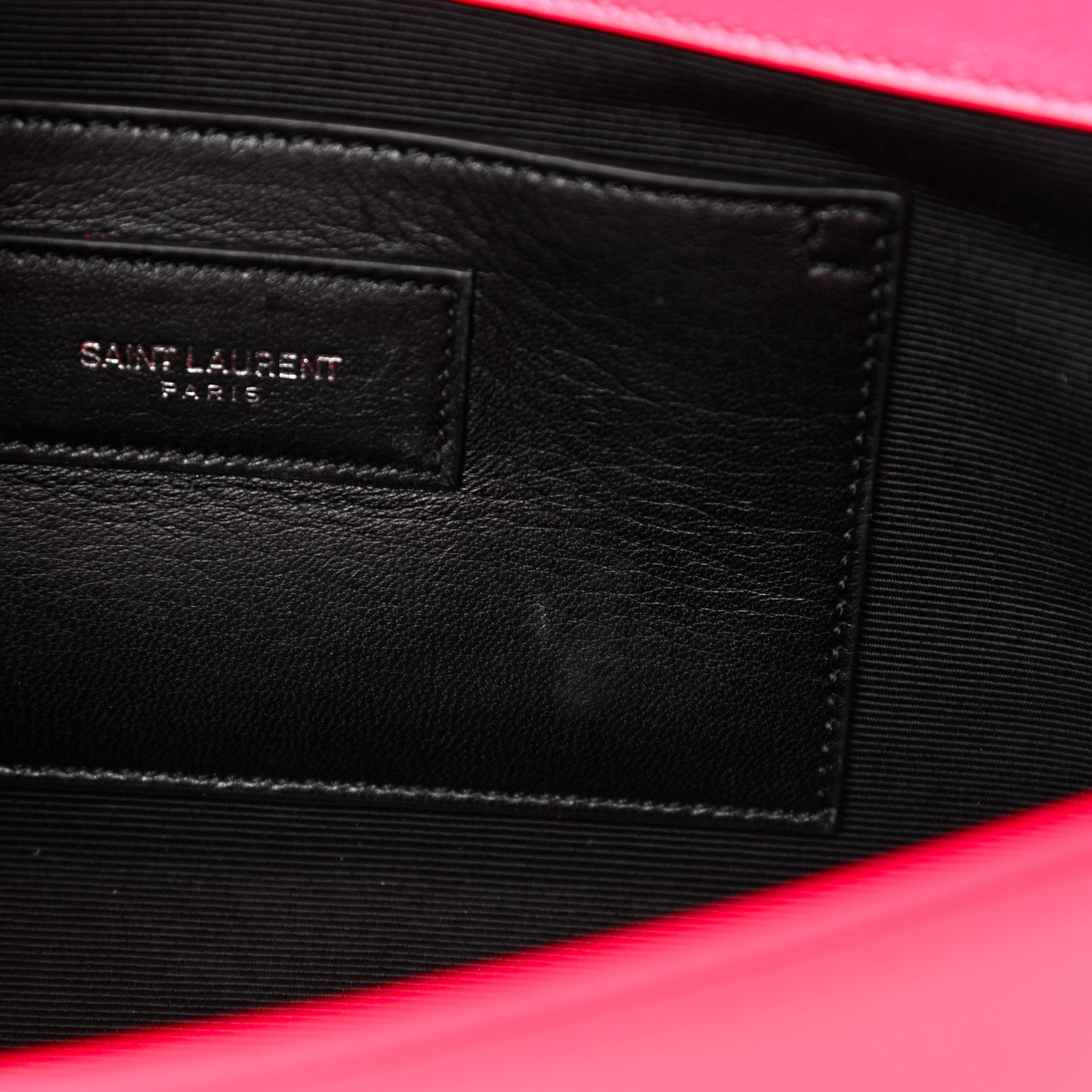 Saint Laurent Calfskin Classic Monogram Cassandre Clutch Lipstick Fuchsia 9 of 11