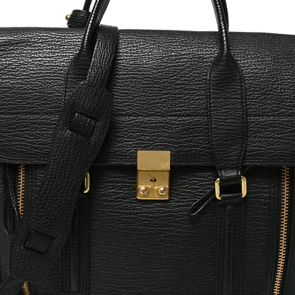 3.1 Phillip Lim Textured Calfskin Large Pashli Satchel Black 6 of 8
