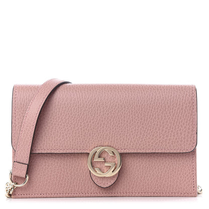 Gucci Dollar Calfskin Interlocking G Chain Wallet Soft Pink 1 of 9