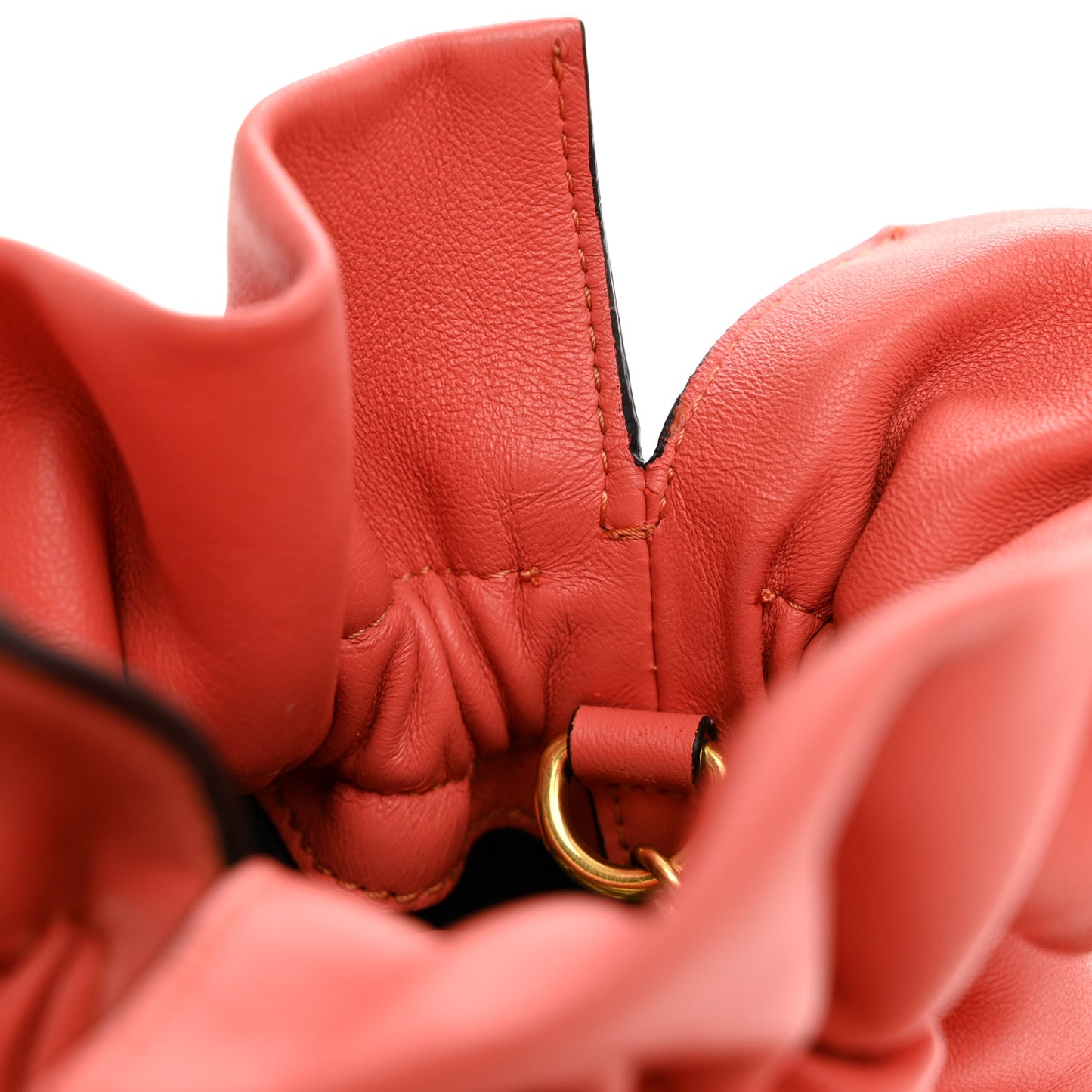 Lambskin Mini Lynton Bucket Bag Coral