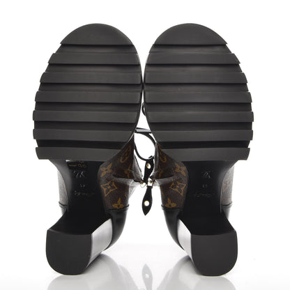 Louis Vuitton Patent Calfskin Monogram Star Trail Ankle Boots 41 Black 5 of 9
