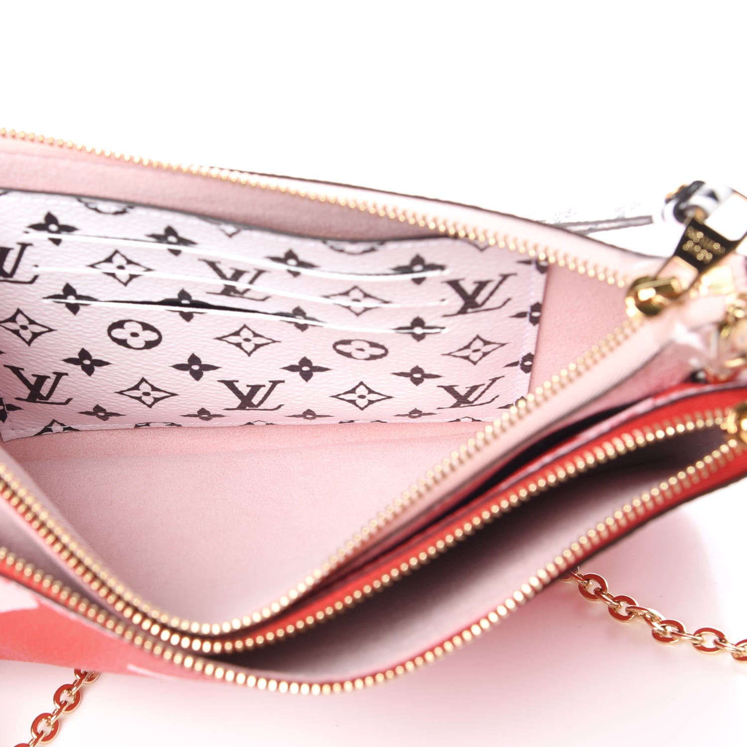 Louis Vuitton Monogram Giant Double Zip Pochette Rouge 5 of 10
