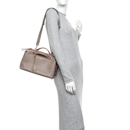Fendi Vitello Dolce Croc Tail Medium By The Way Boston Bag Tortora Orange Pink 3 of 11