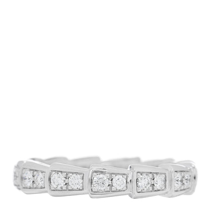 Bulgari 18K White Gold Diamond Serpenti Viper Band Ring 49 4.75 1 of 5