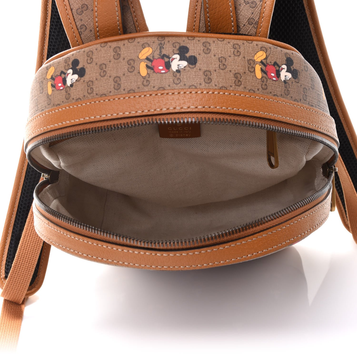 Gucci X DISNEY Mini Vintage GG Supreme Monogram Mickey Mouse Small Dome Backpack Beige Vintage Sun Oil 5 of 10