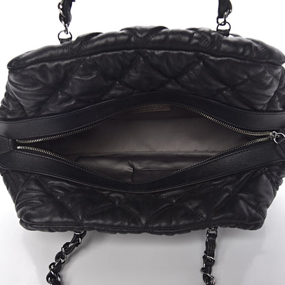 Chanel Calfskin Bubble Quilt Bowler Black 5 of 10