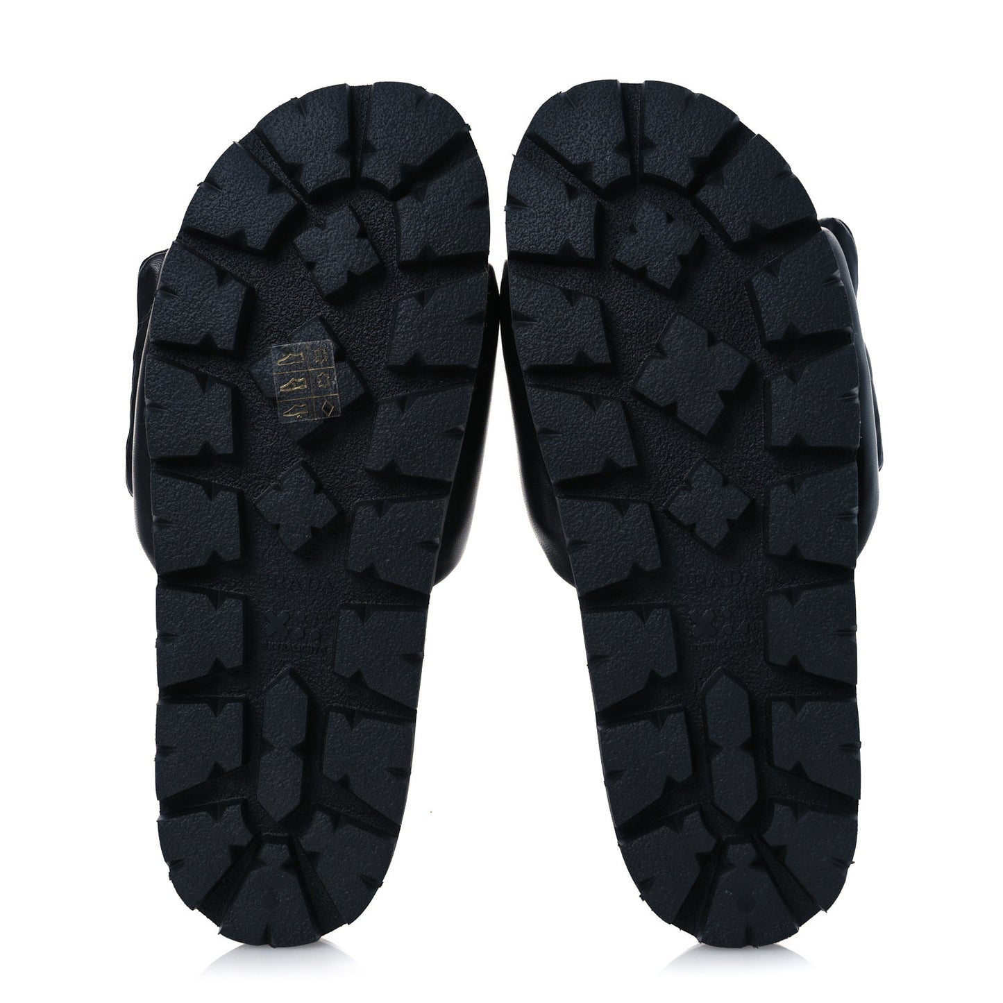 Nappa Soft Padded Triangle Slide Sandals 41 Black