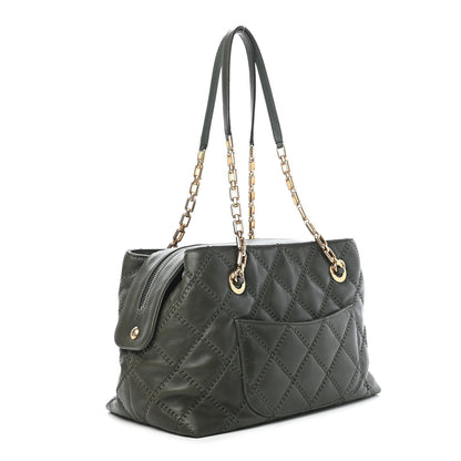 Chanel Calfskin Quilted Retro Chain Tote Green 2 of 10