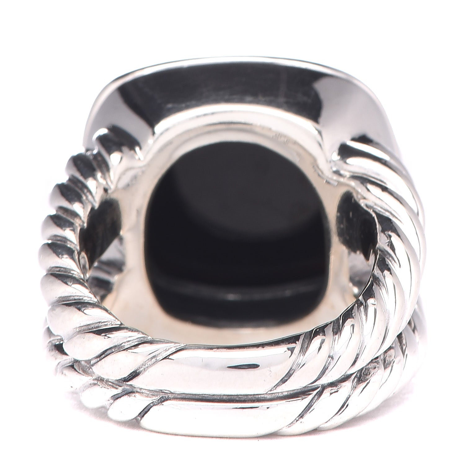 David Yurman Sterling Silver Black Onyx 14mm Albion Ring 52 6 4 of 5