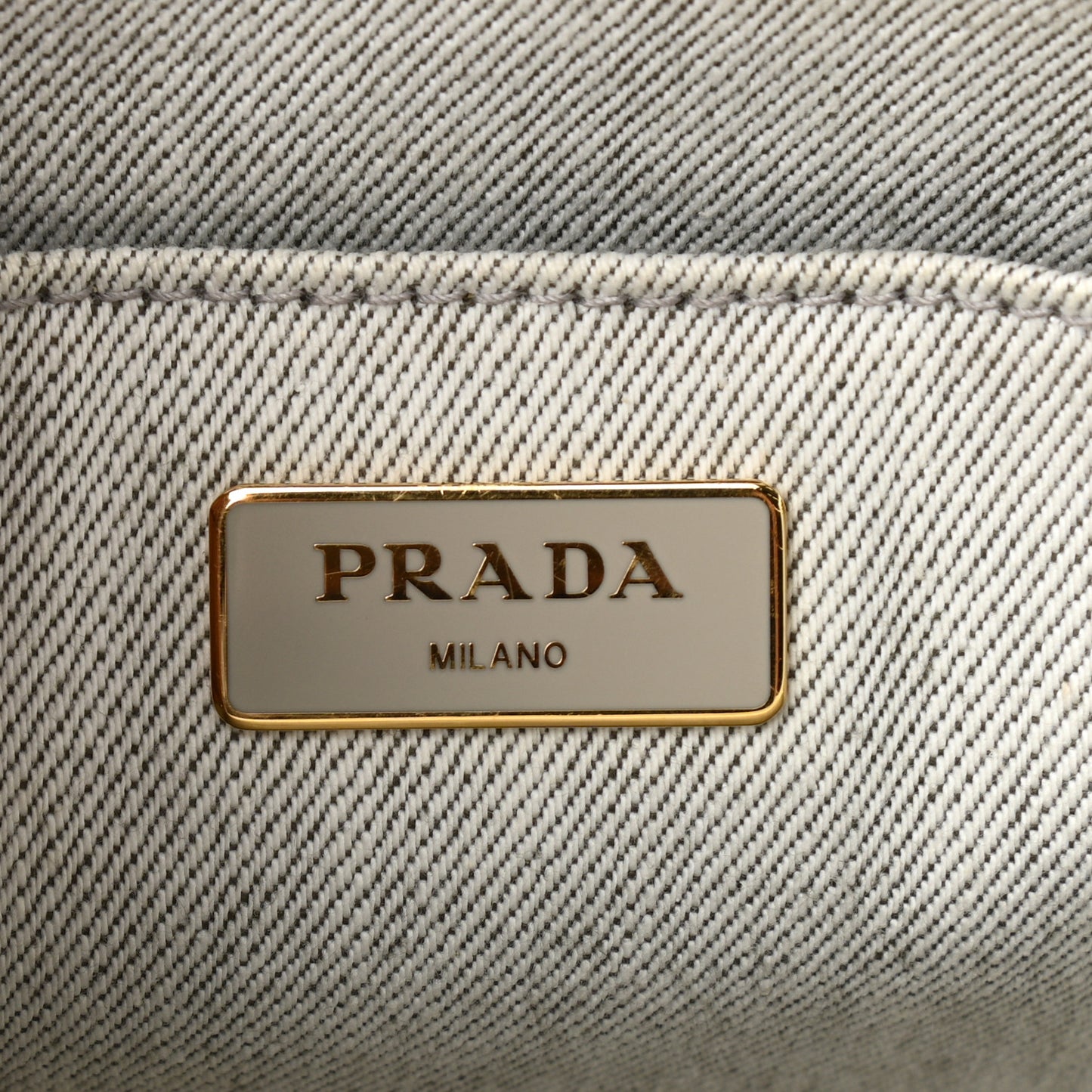 Denim Small Logo Tote Bianco