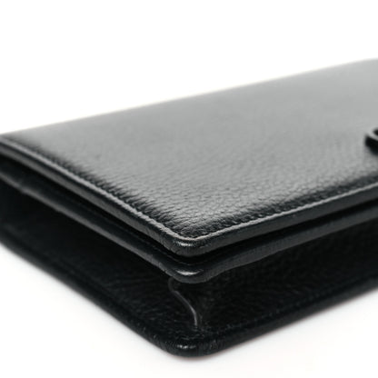Gucci Dollar Calfskin Enamel Monochrome Mini GG Marmont Chain Wallet Black 8 of 10