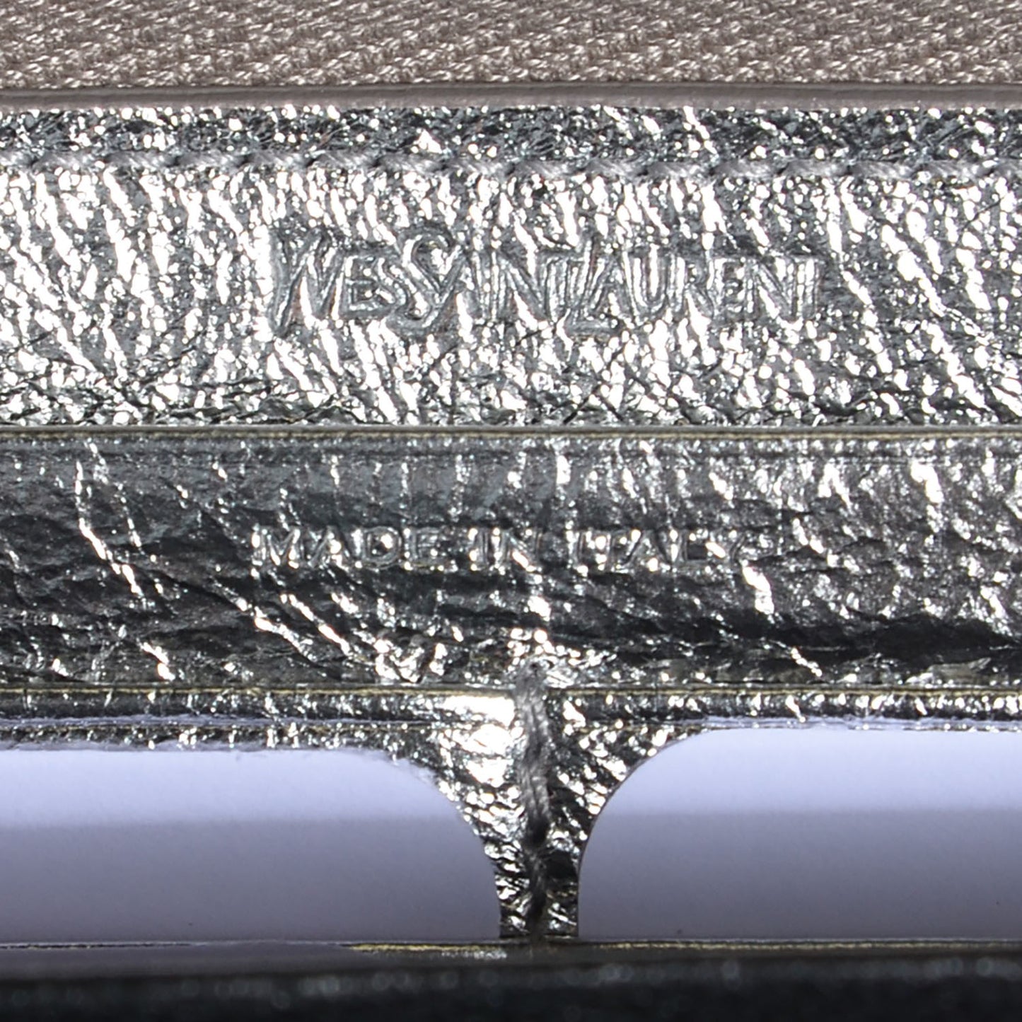 Metallic Calfskin Belle De Jour Zip Around Wallet Moon