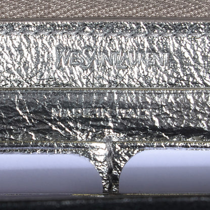 Saint Laurent Metallic Calfskin Belle De Jour Zip Around Wallet Moon 12 of 14