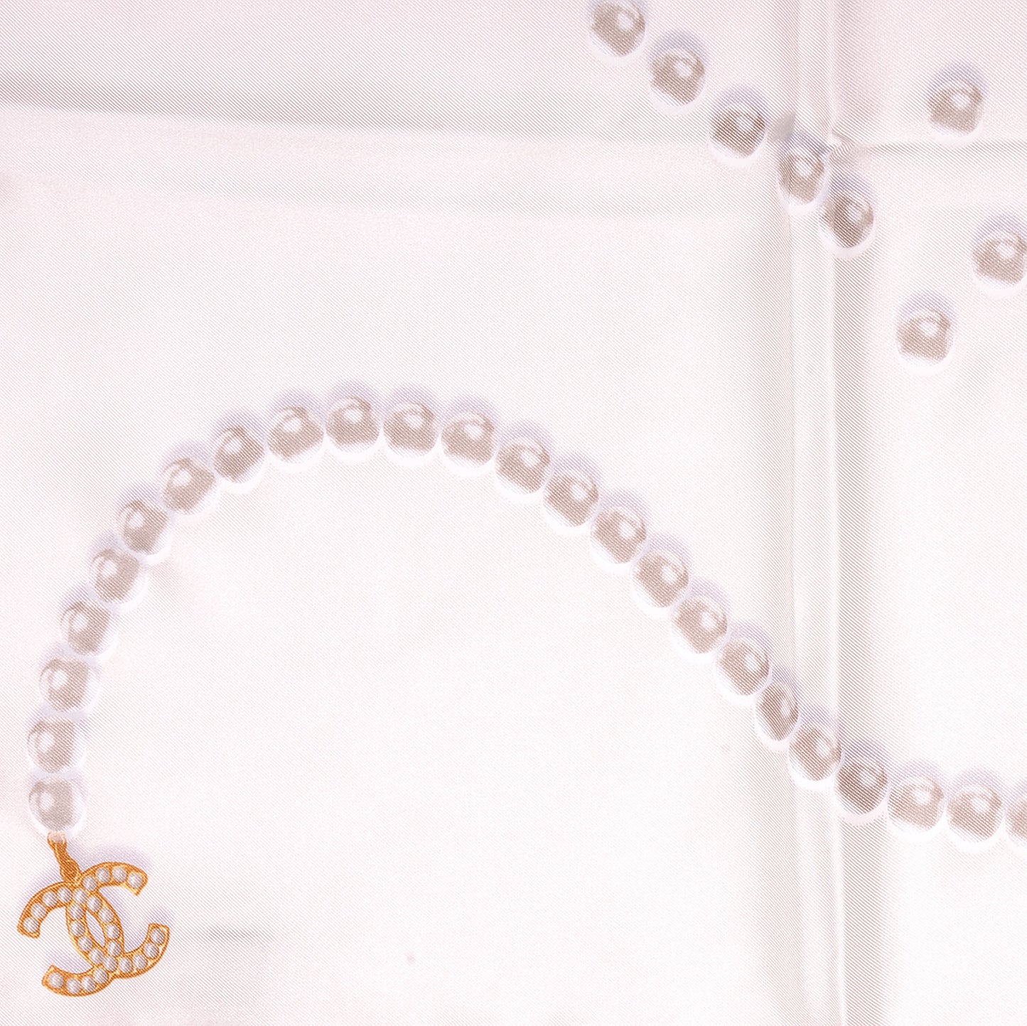 Silk Pearl CC Square Scarf Ivory