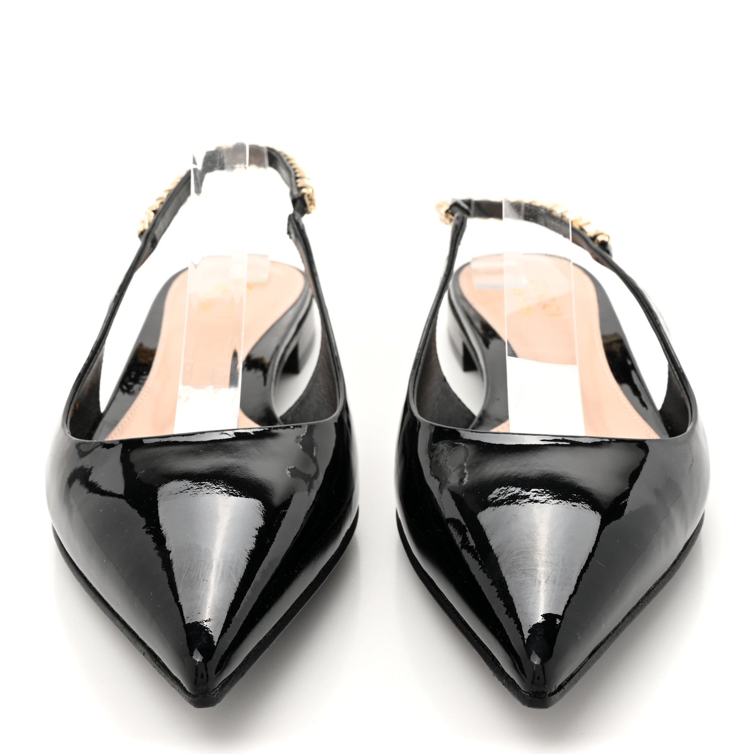 Gucci Patent Signoria Ballet Slingback Ballet Flat 38.5 Black 3 of 12