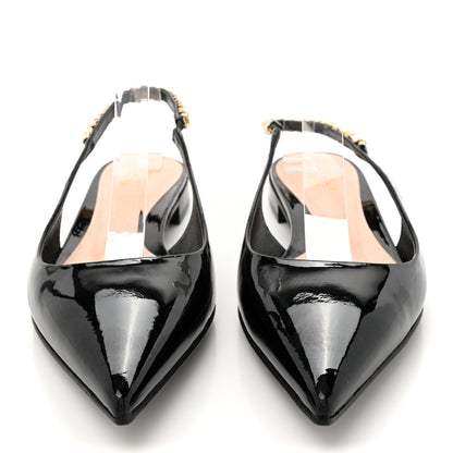 Gucci Patent Signoria Ballet Slingback Ballet Flat 38.5 Black 3 of 12