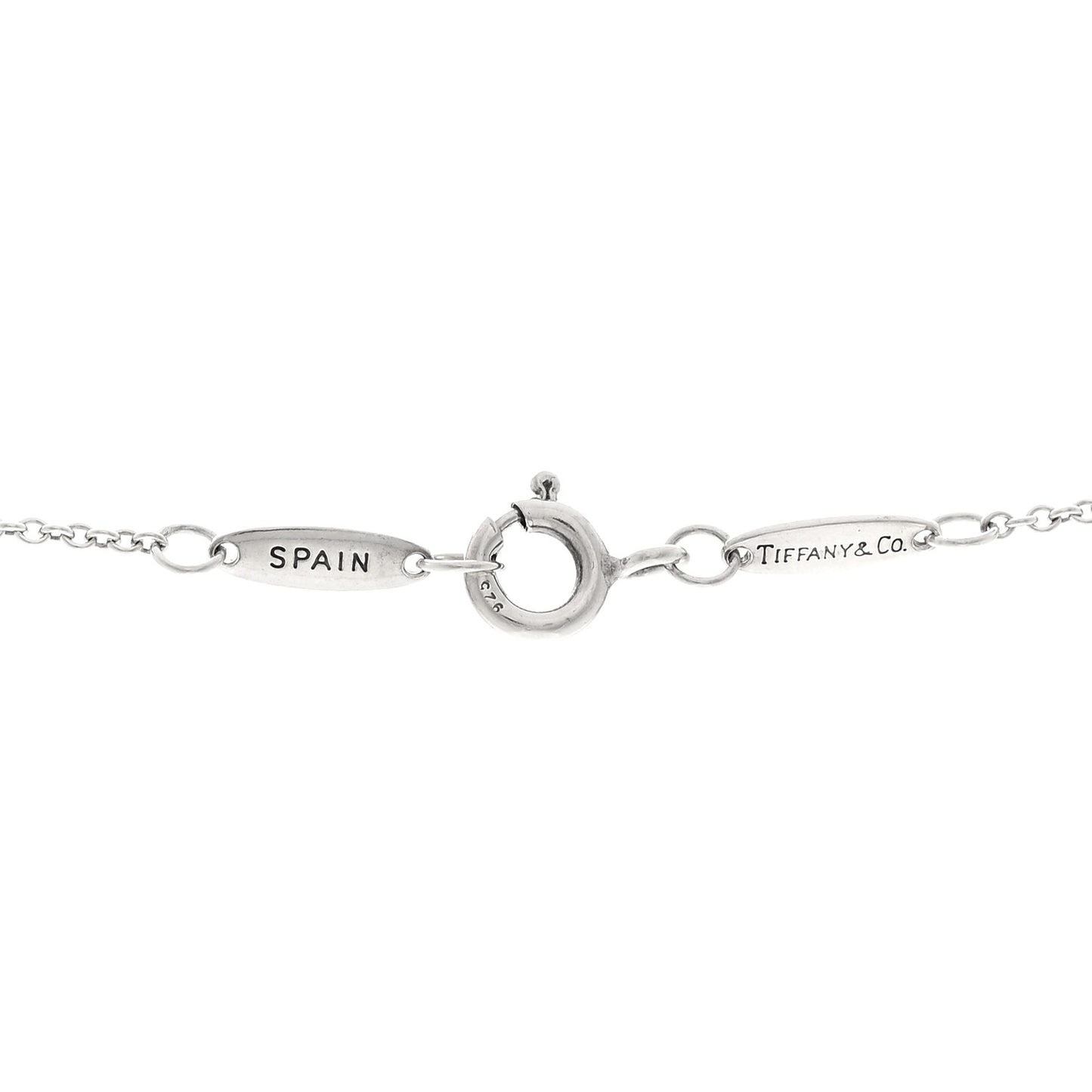 Sterling Silver Diamond 16mm Elsa Peretti Open Heart Pendant Necklace