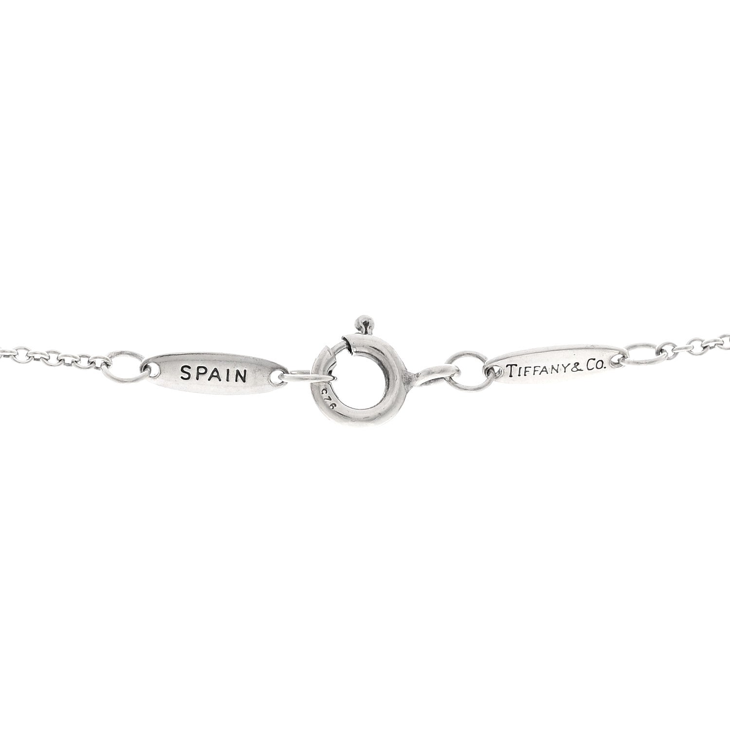 Tiffany Sterling Silver Diamond 16mm Elsa Peretti Open Heart Pendant Necklace 5 of 5