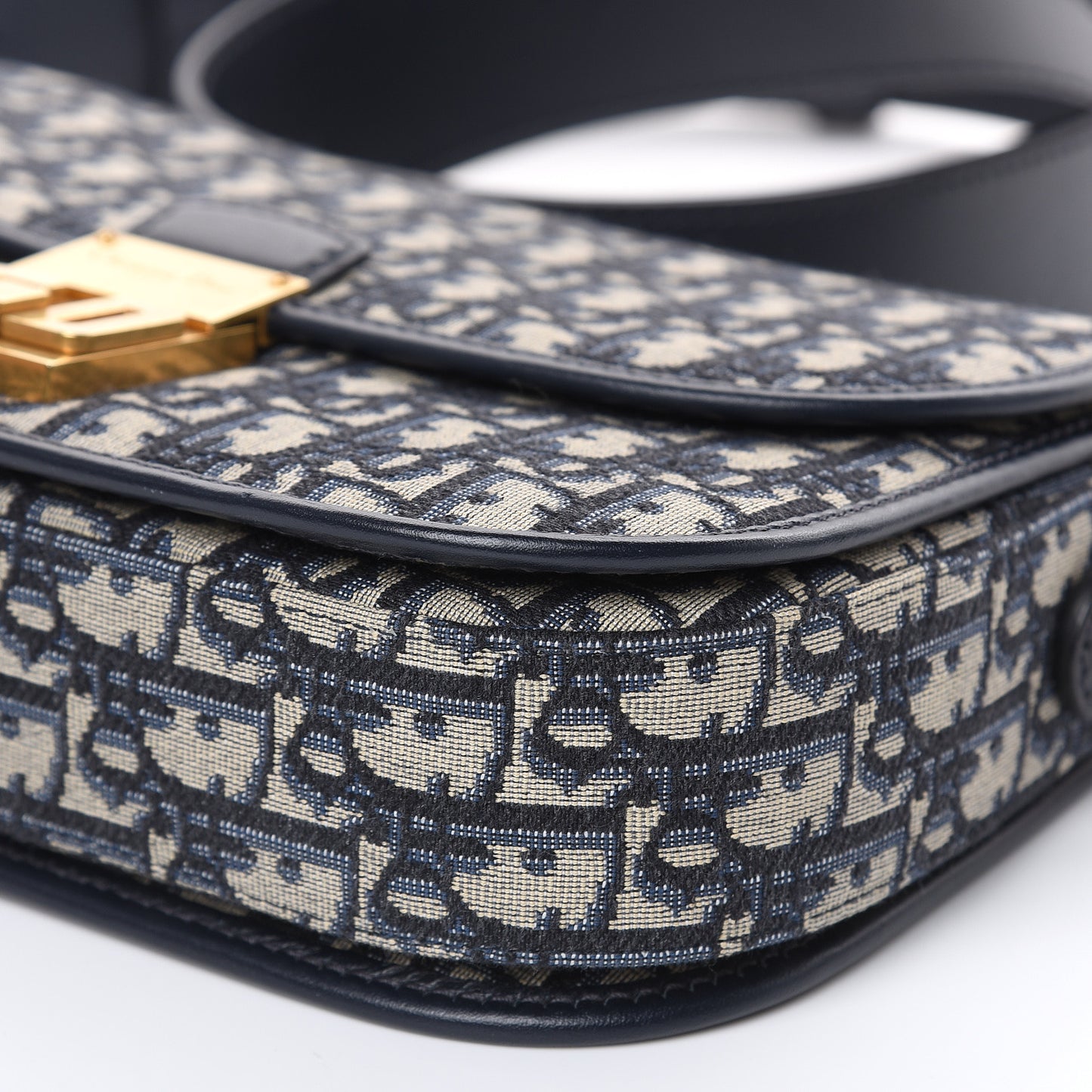 Oblique Flap Bag Navy Blue