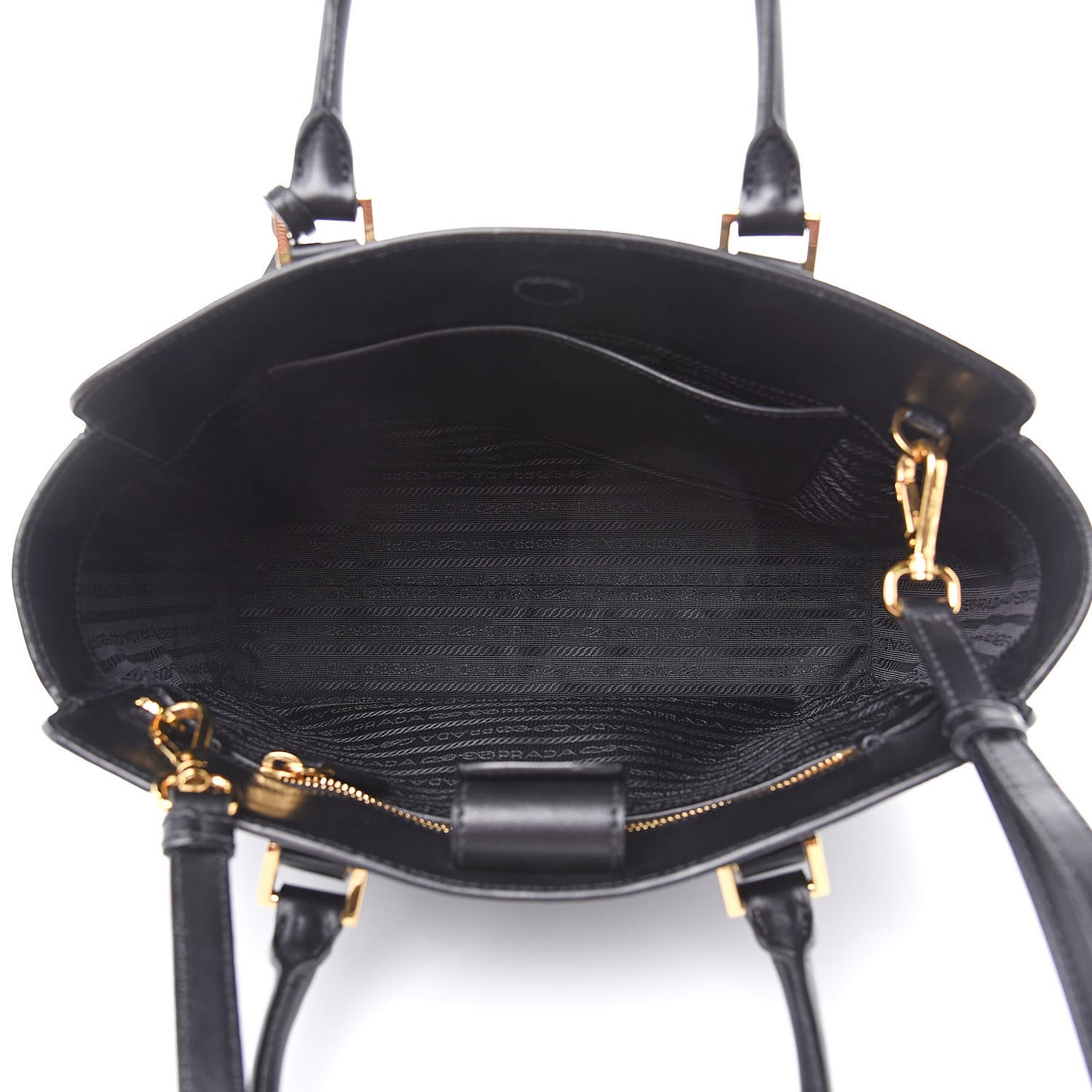 Saffiano Soft Calfskin Zippered Tote Black