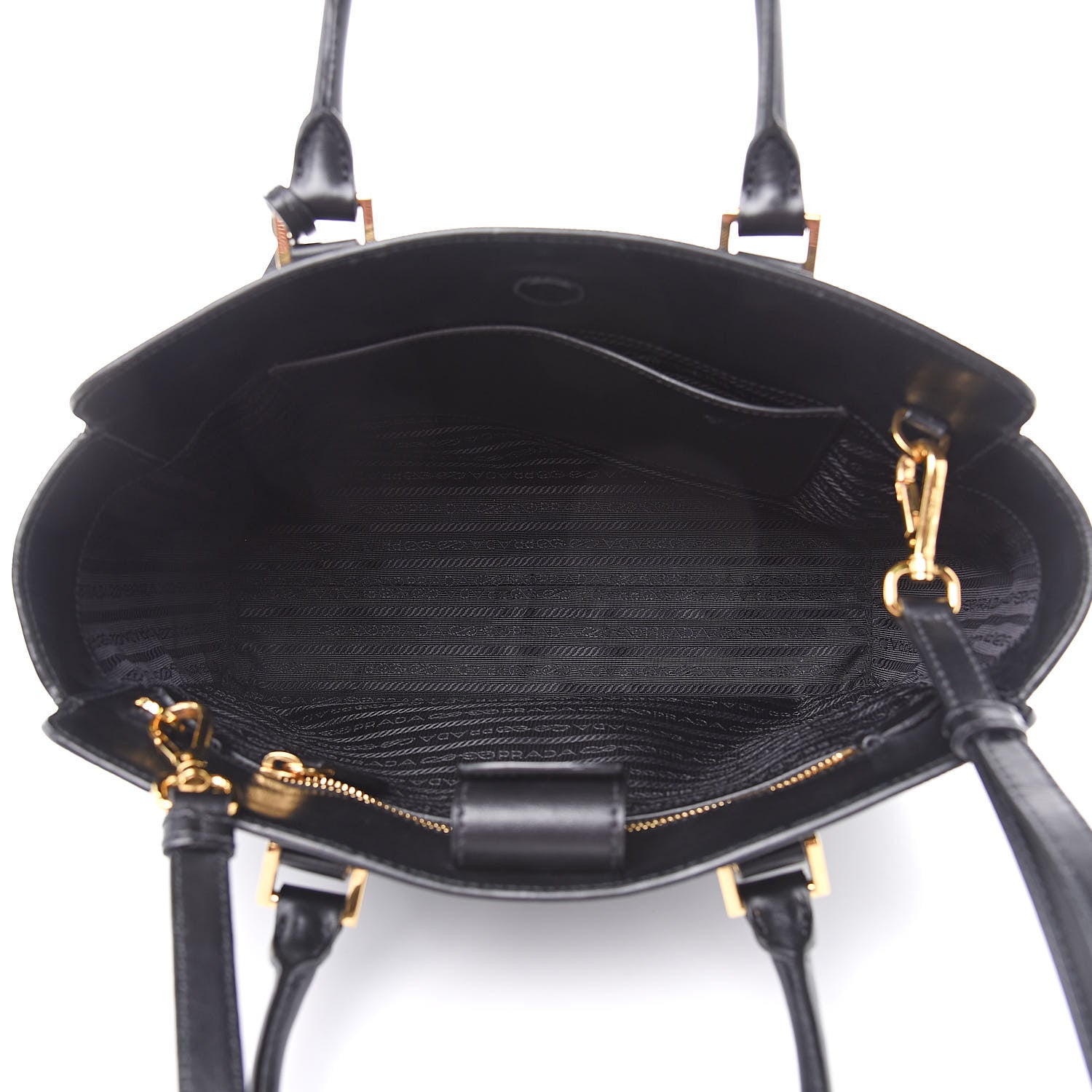 Prada Saffiano Soft Calfskin Zippered Tote Black 5 of 10