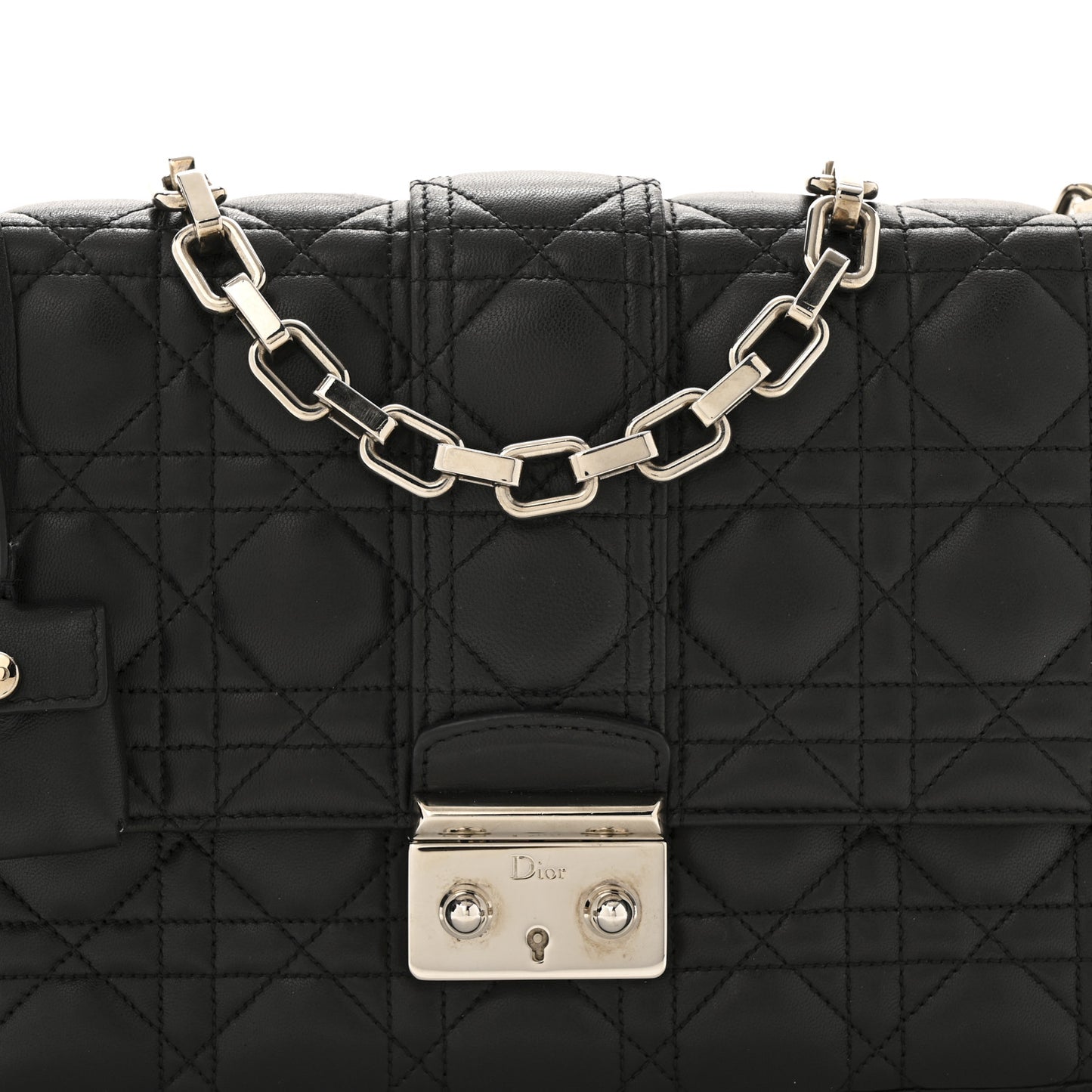 Lambskin Cannage Medium Miss Dior Flap Black