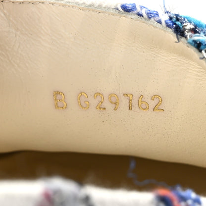 Chanel Tweed Grosgrain CC Espadrilles 38 White Blue Pink Green Black 8 of 8