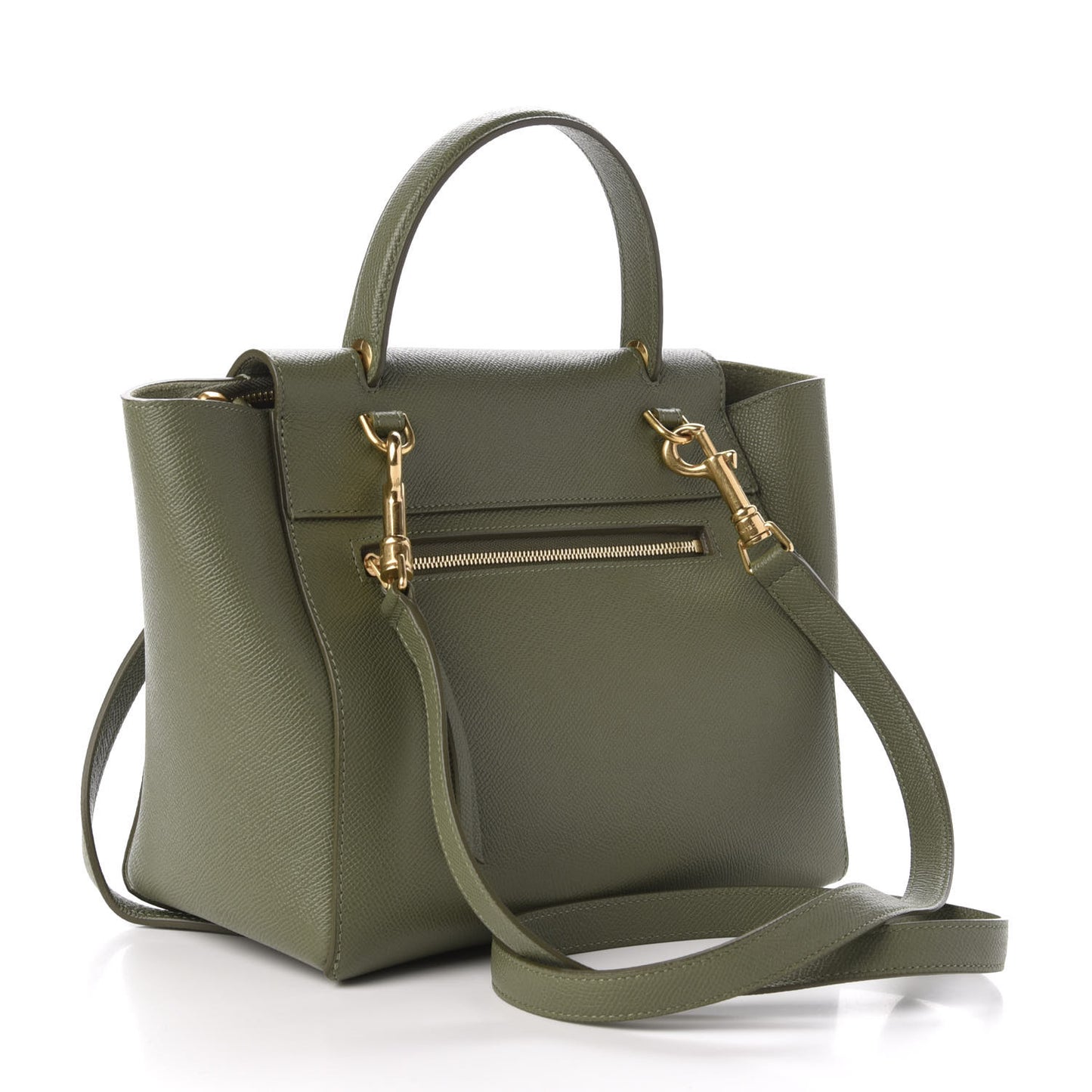 Grained Calfskin Micro Belt Bag Army Green