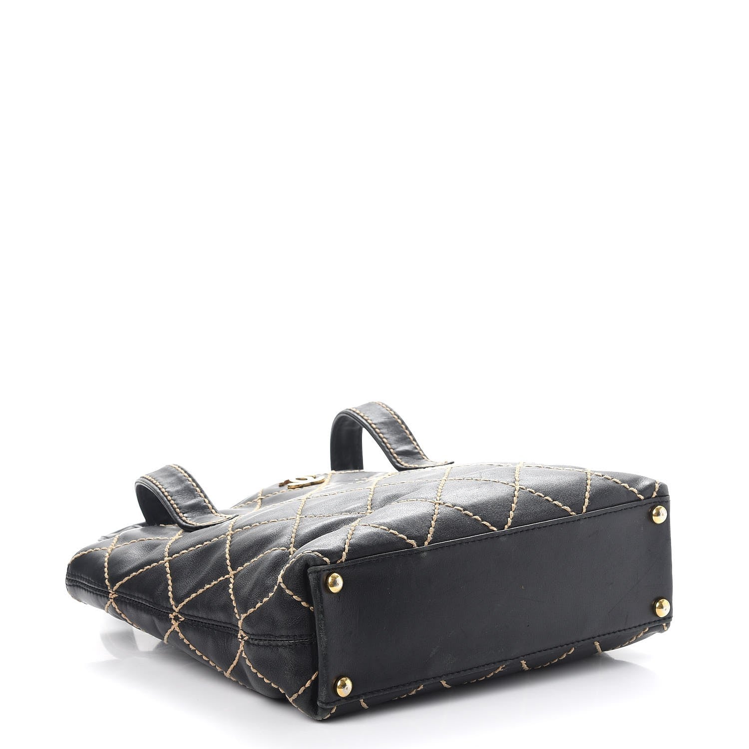 Chanel Calfskin Contrast Stitch Surpique Tote Black 4 of 12